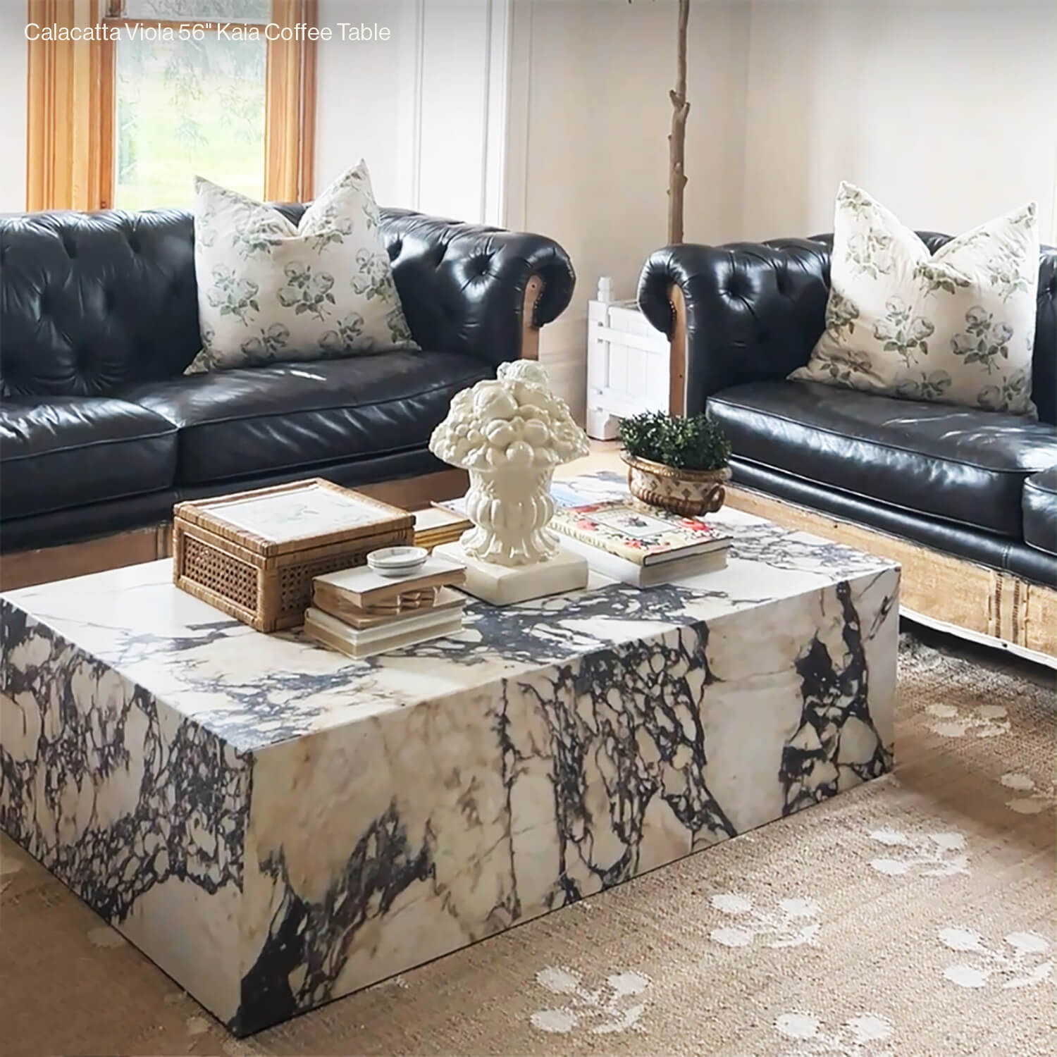 Kaia Marble Plinth Block Large Coffee Table