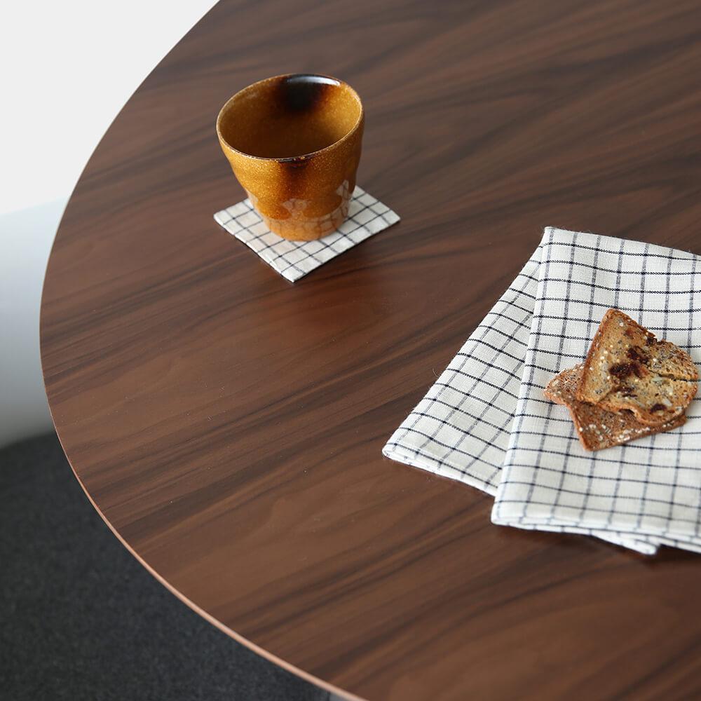 Dark Walnut Wood Petal Dining Table - Round - Final Sale