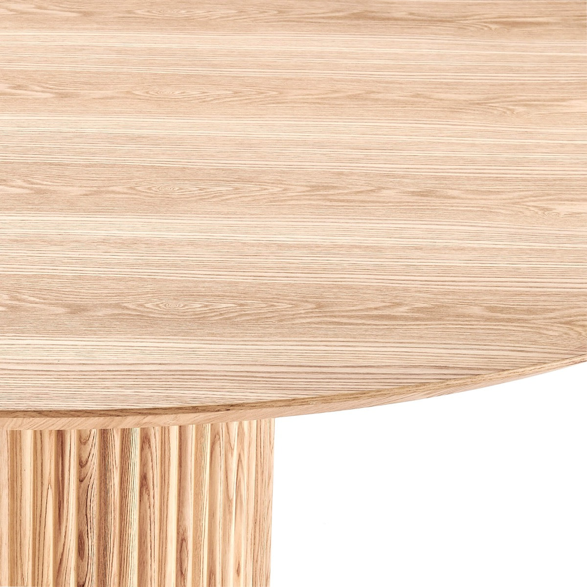 Piper Fluted Natural Wood Round Dining Table
