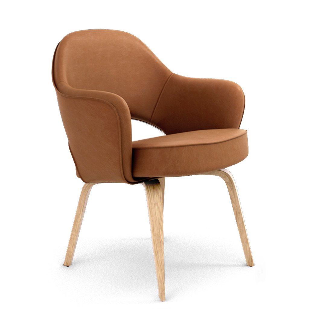 Savarin Executive Leather Armchair - Wood Legs