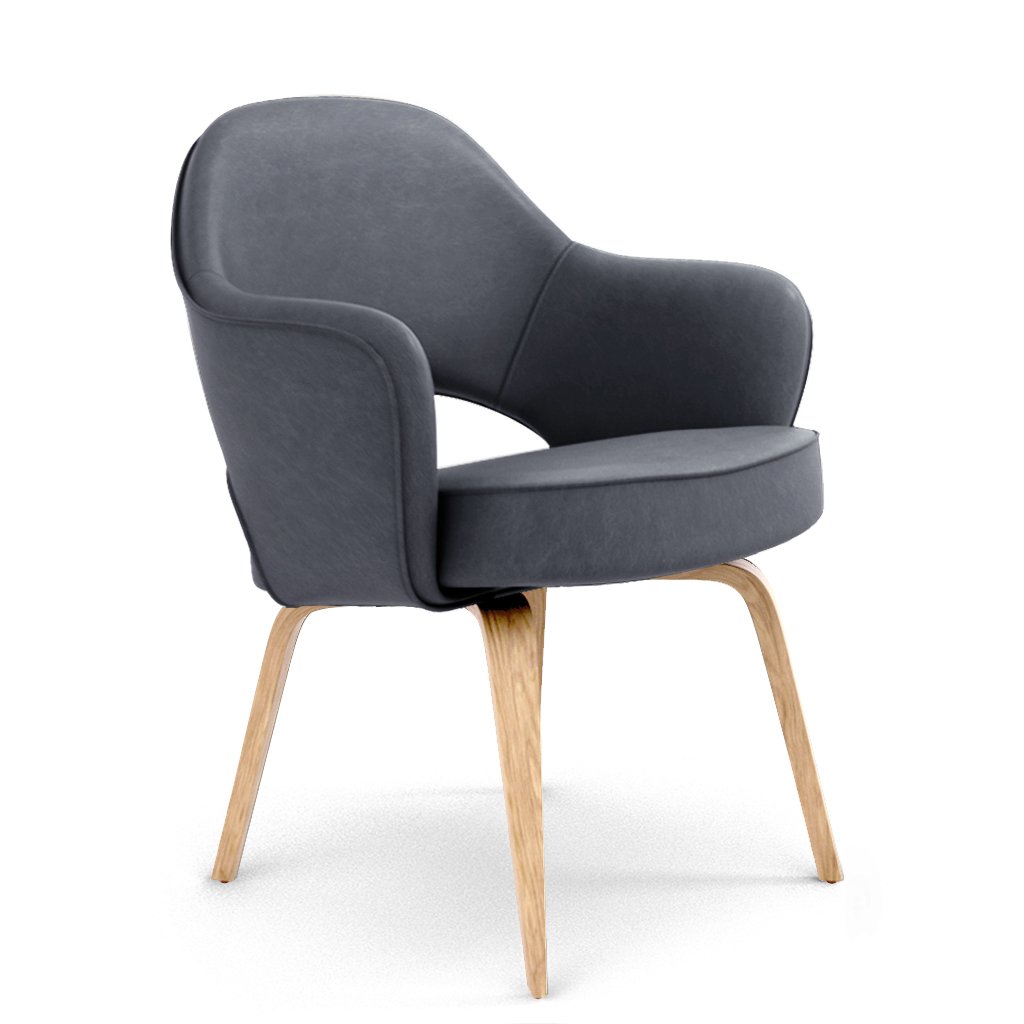 Savarin Executive Leather Armchair - Wood Legs