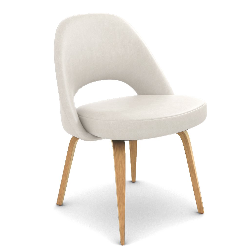 Savarin Executive Leather Side Chair - Wood Legs