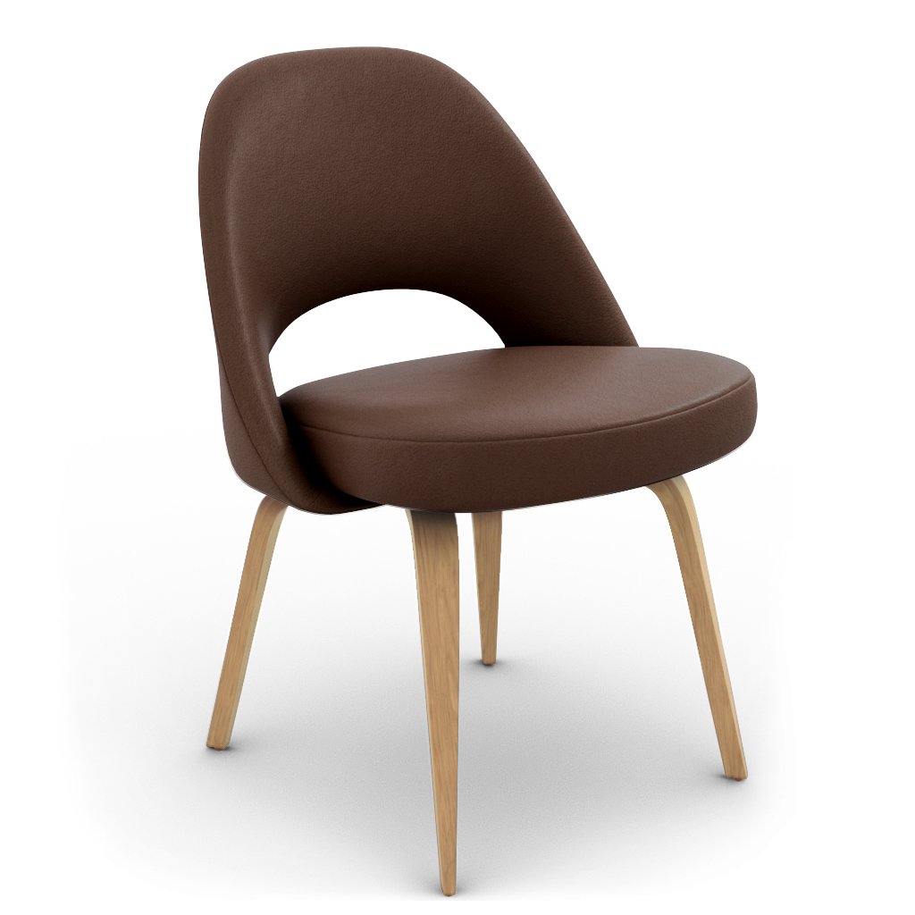 Savarin Executive Leather Side Chair - Wood Legs