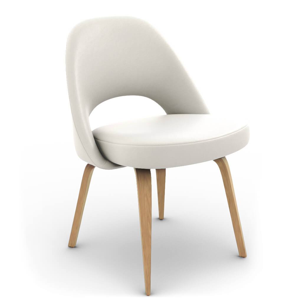 Savarin Executive Leather Side Chair - Wood Legs