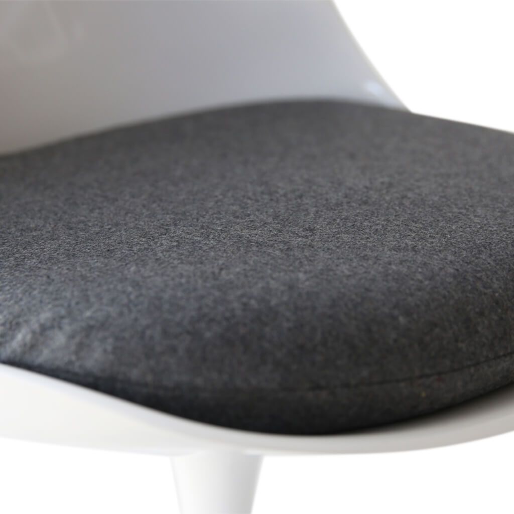 Petal Side Chair - Fiberglass Cashmere-Grey / Glossy Black - Final Sale