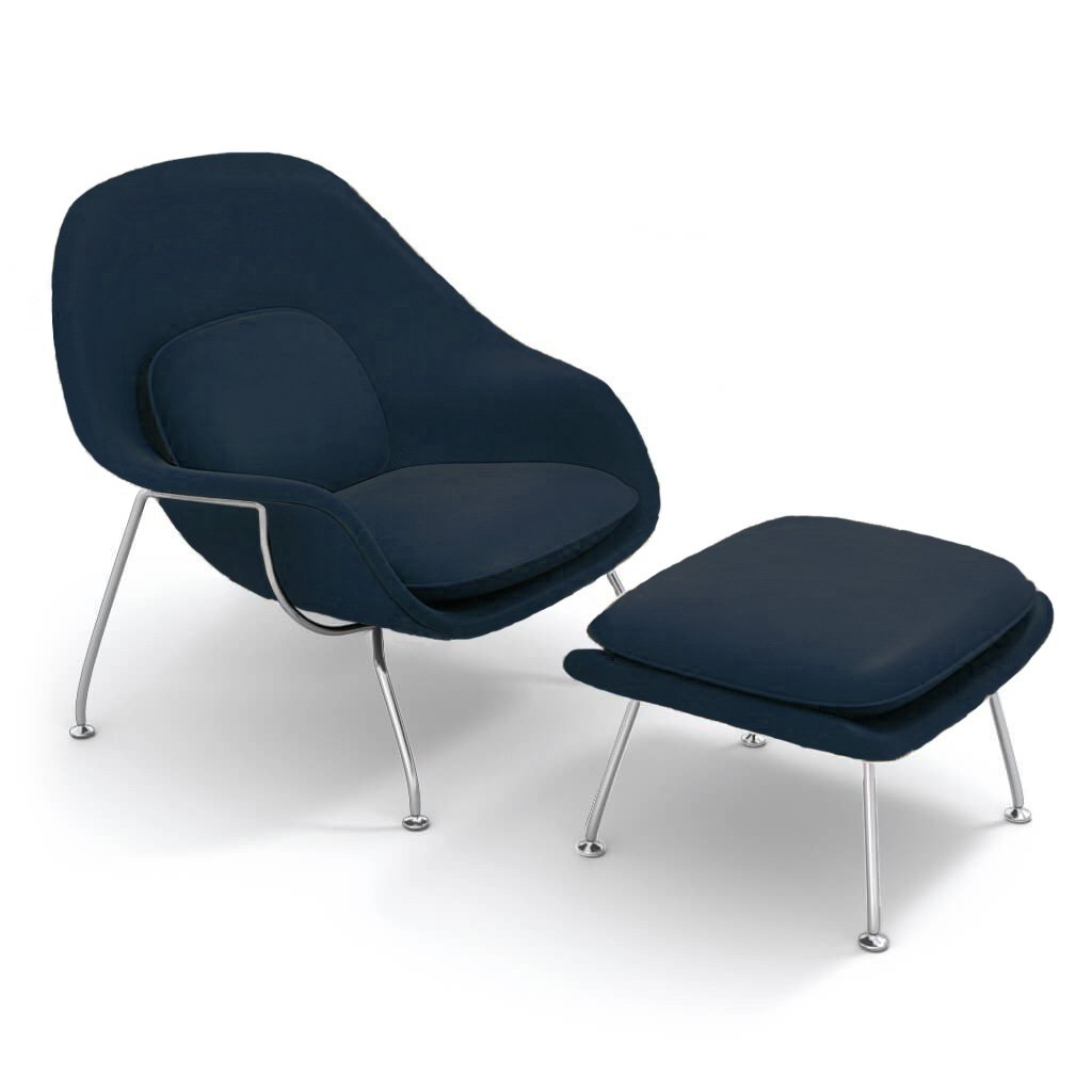 Womb Chair & Ottoman - Chrome Legs