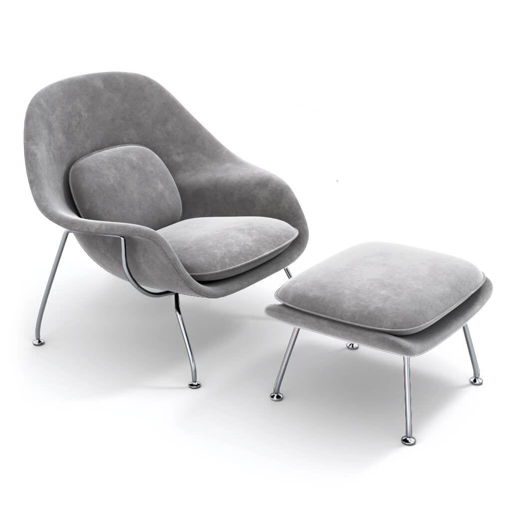 Womb Chair & Ottoman - Chrome Legs