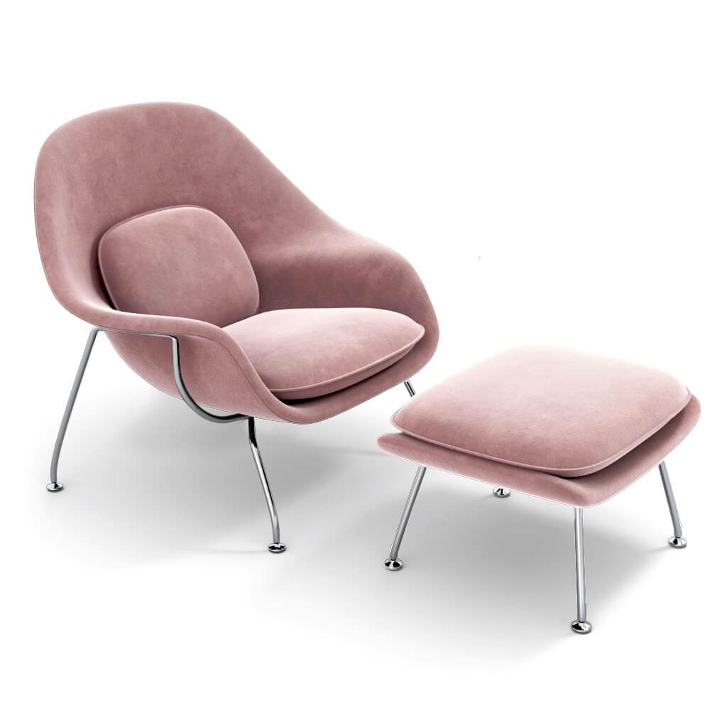 Womb Chair & Ottoman - Chrome Legs