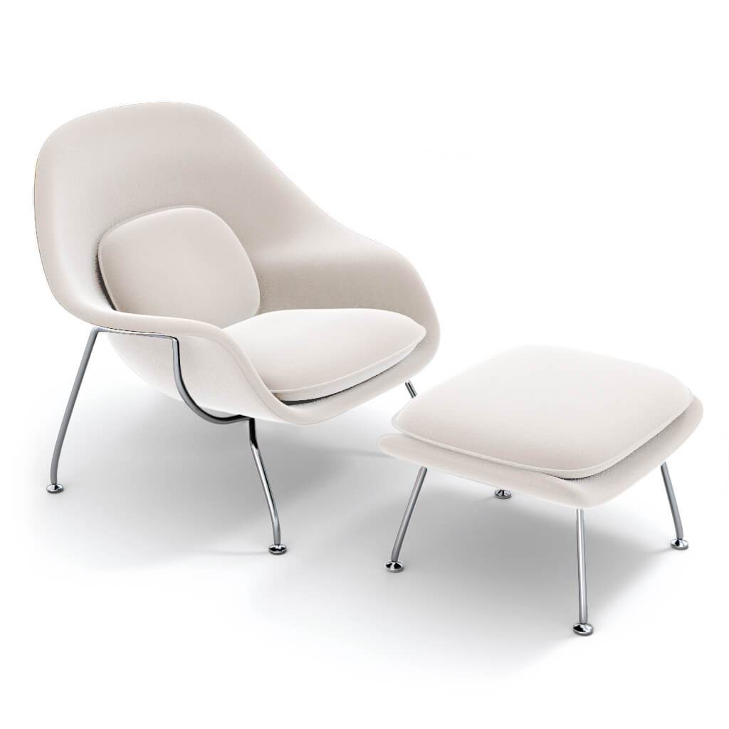 Womb Chair & Ottoman - Chrome Legs
