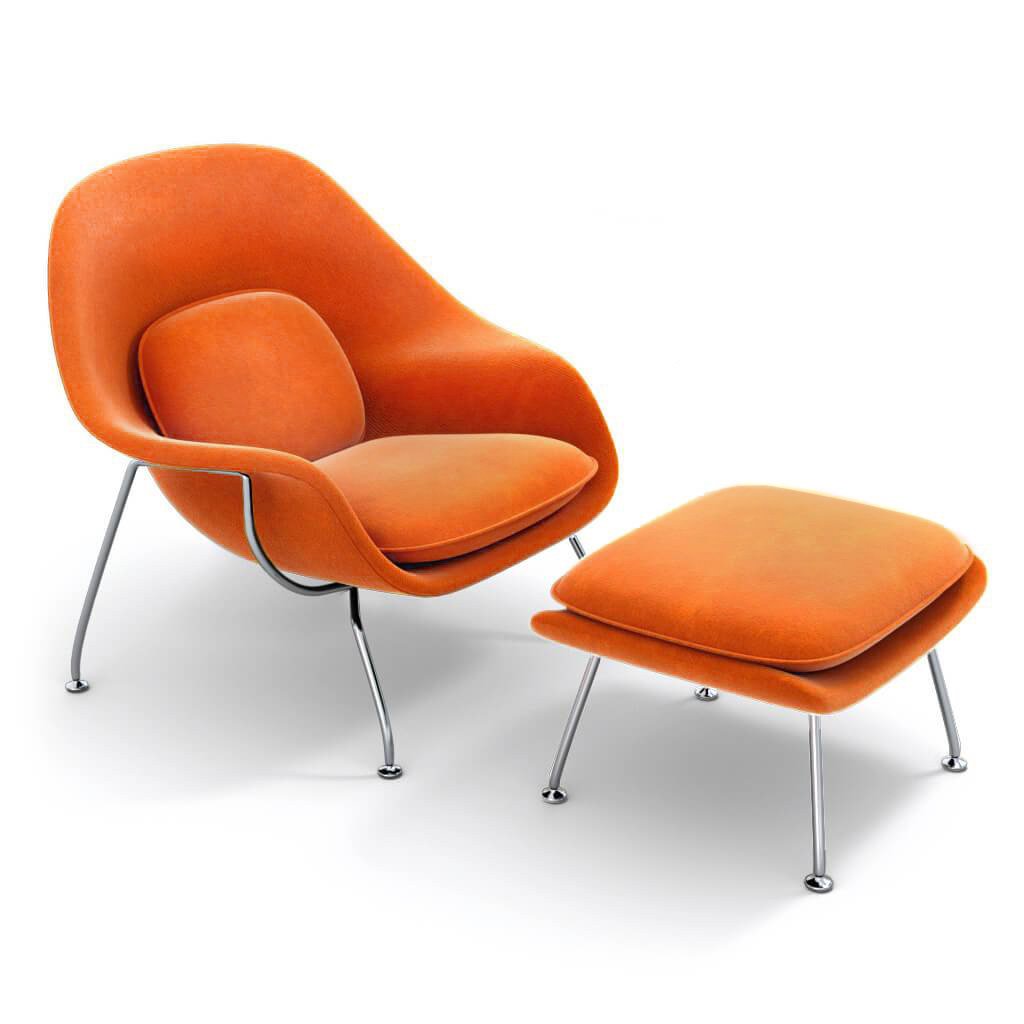 Womb Chair & Ottoman - Chrome Legs