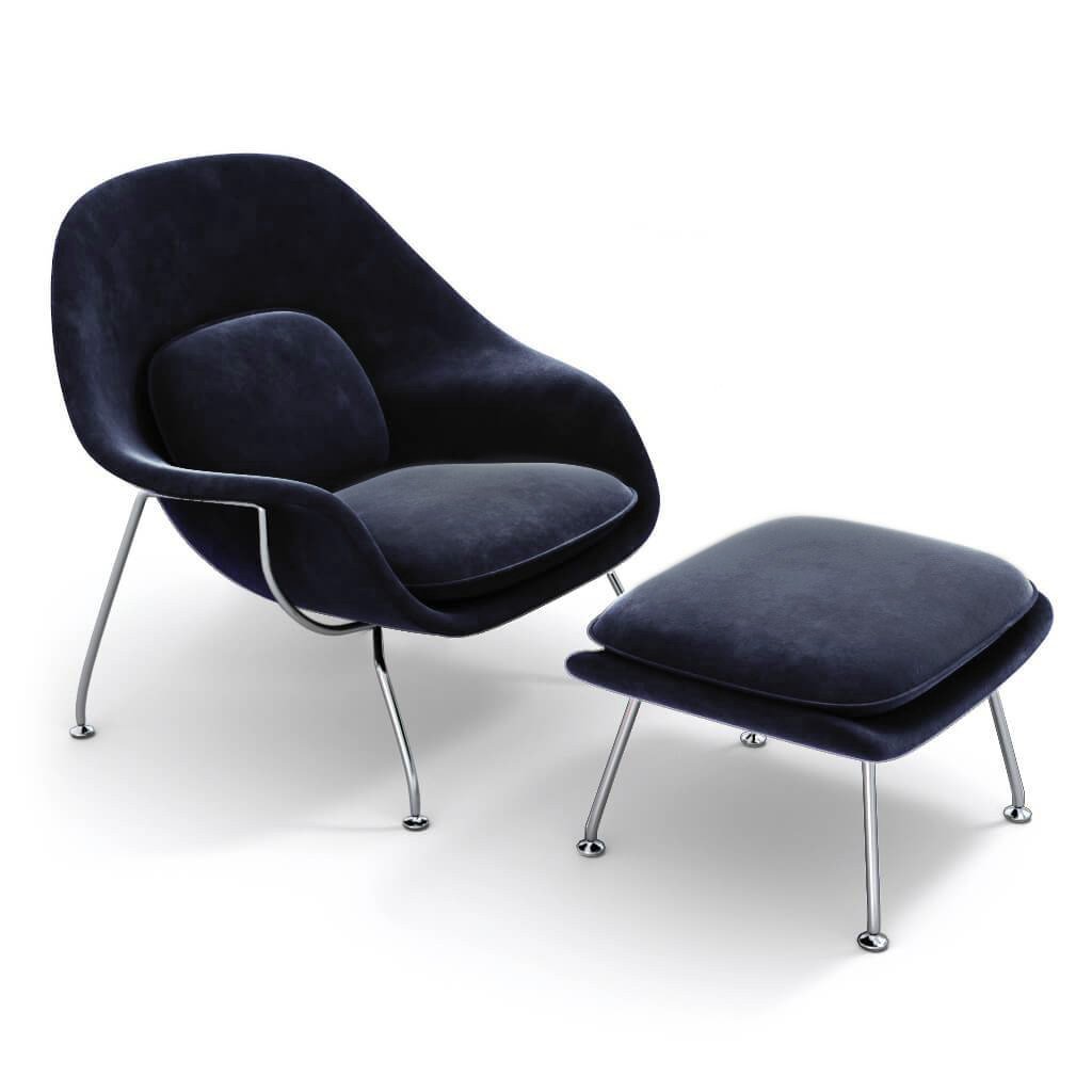 Womb Chair & Ottoman - Chrome Legs