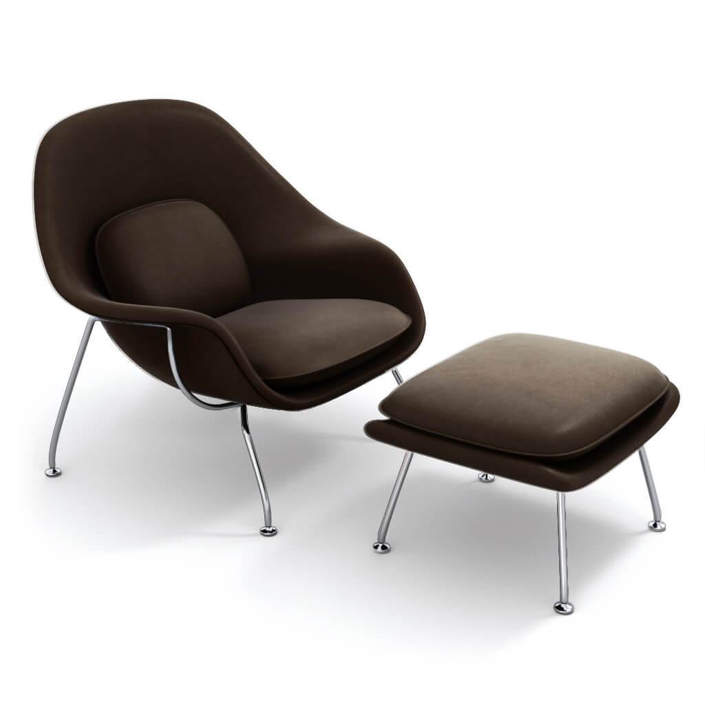 Womb Chair & Ottoman - Chrome Legs