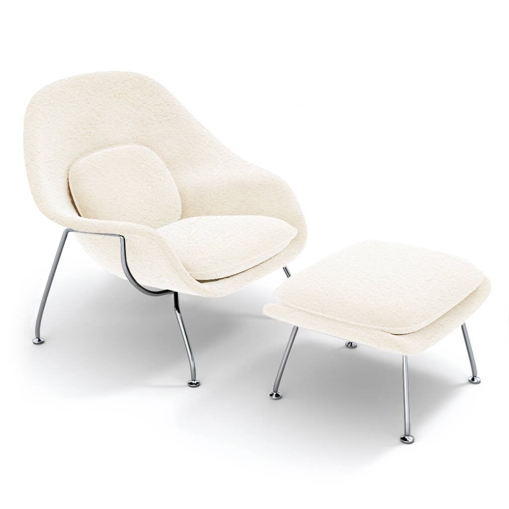 Womb Chair & Ottoman - Chrome Legs