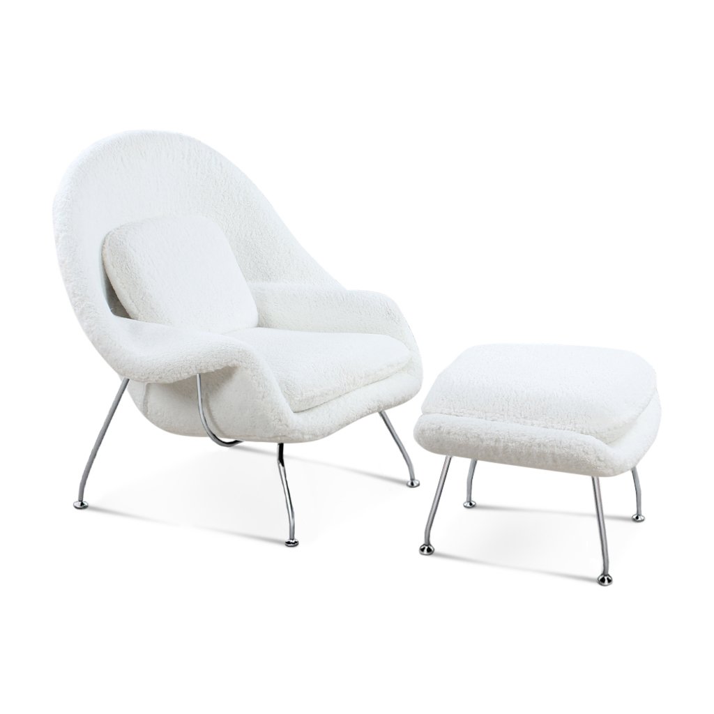 Womb Chair & Ottoman - Chrome Legs