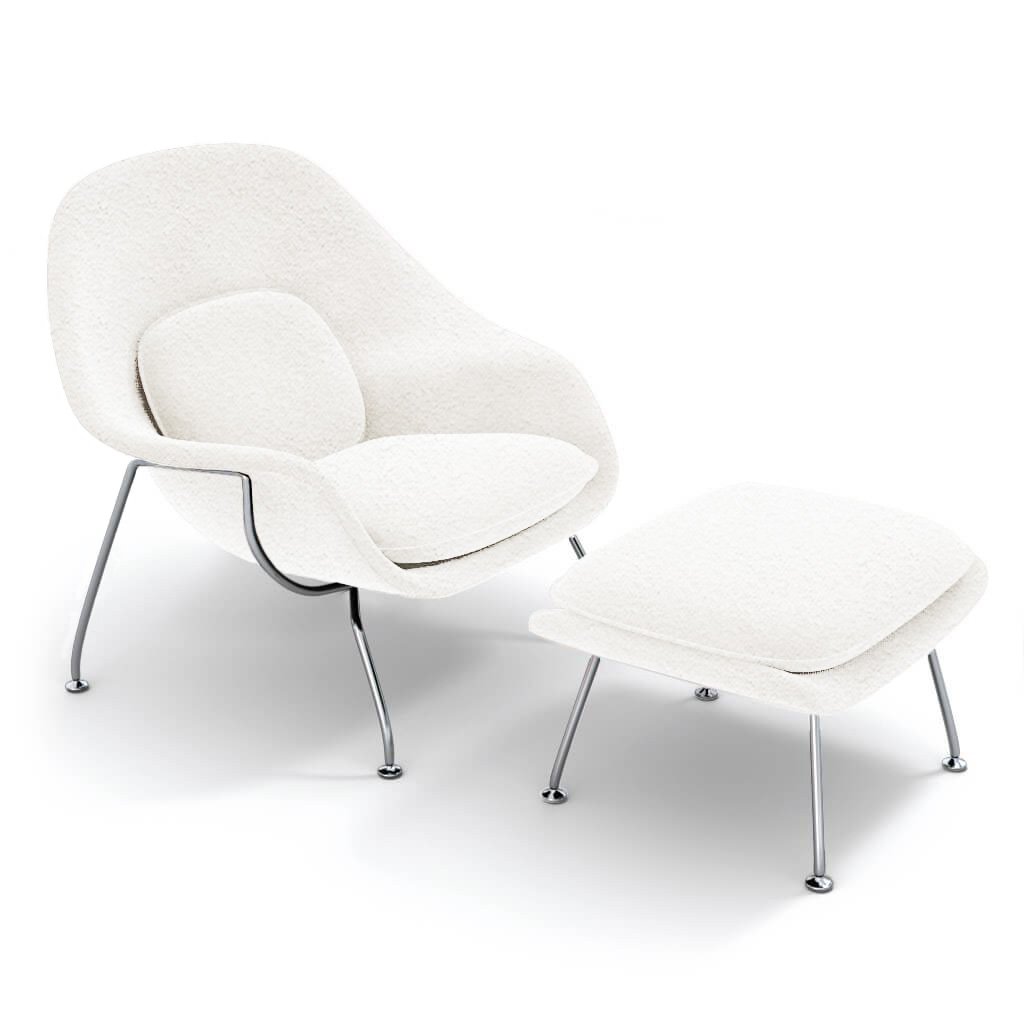 Womb Chair & Ottoman - Chrome Legs