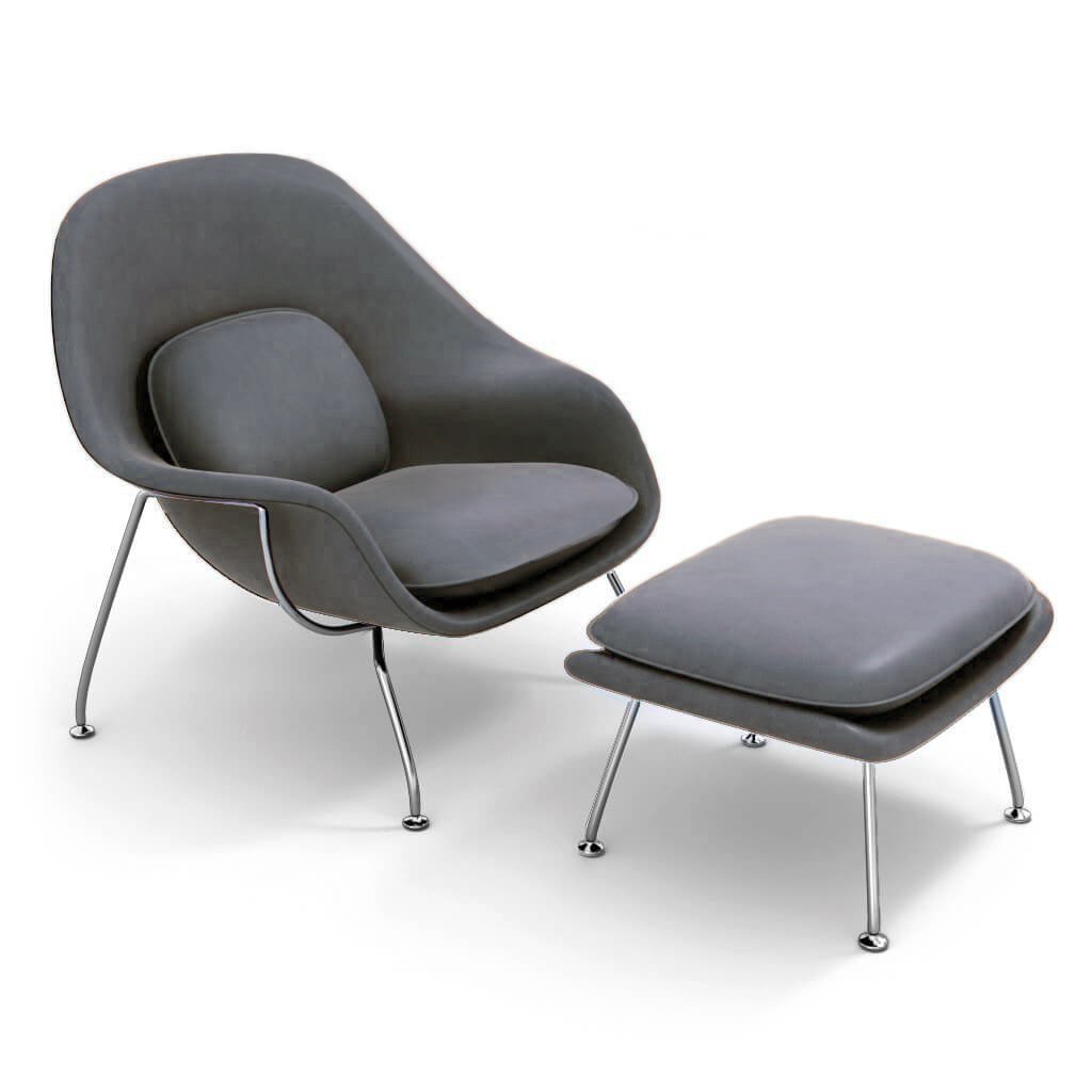 Womb Chair & Ottoman - Chrome Legs