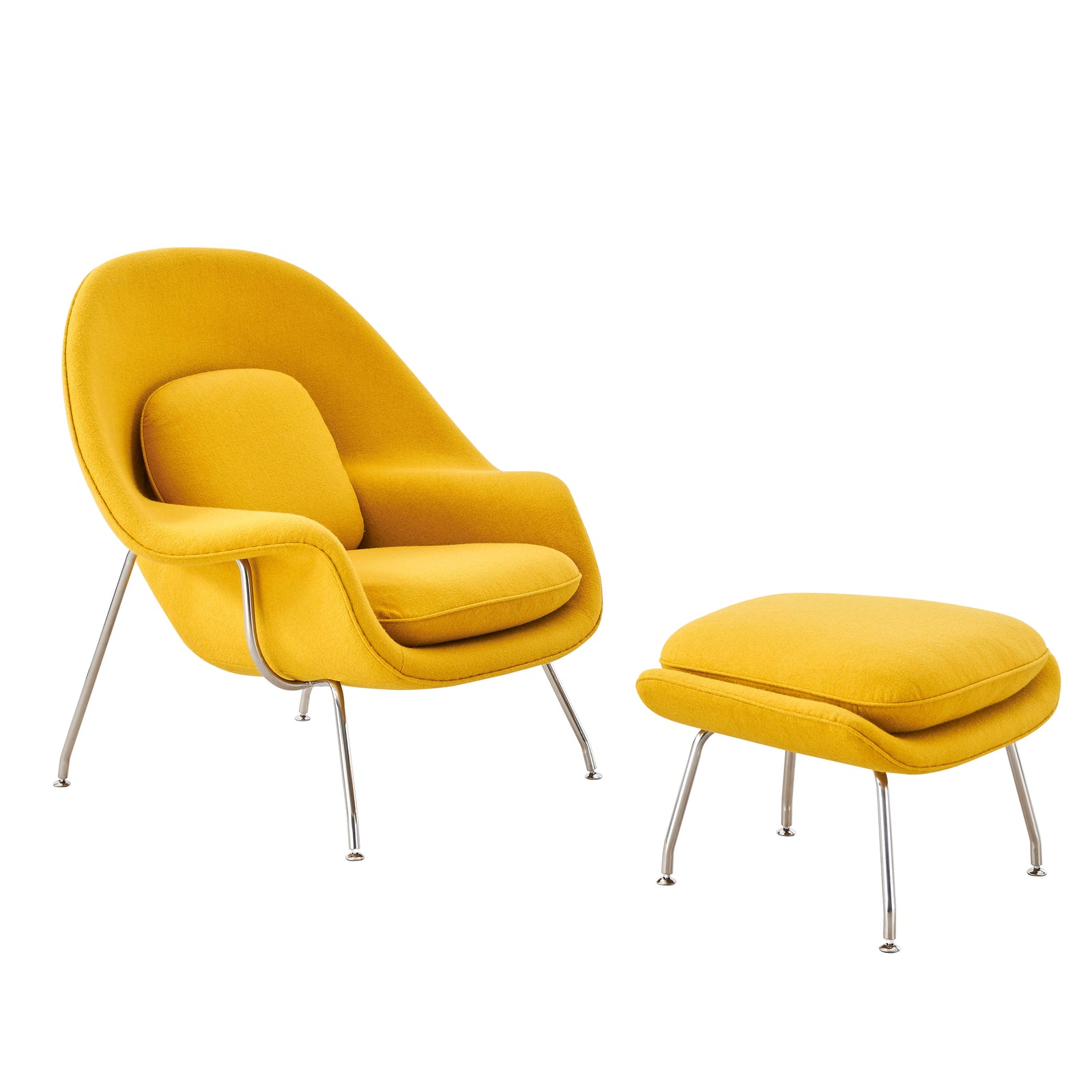 Womb Chair & Ottoman - Chrome Legs