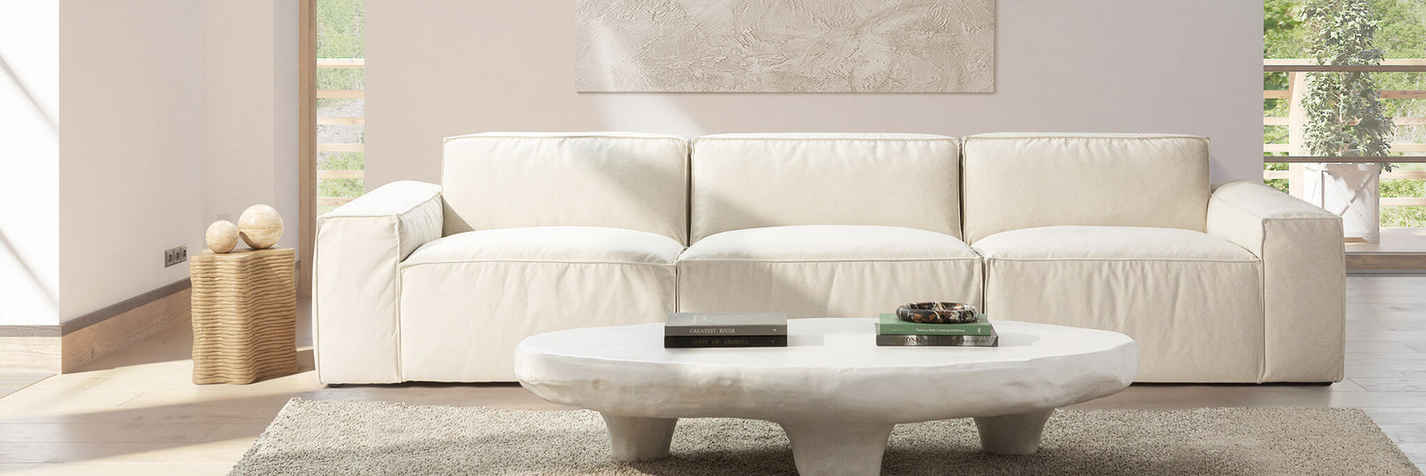 Oasis Modern Low Profile Sofa in Latex