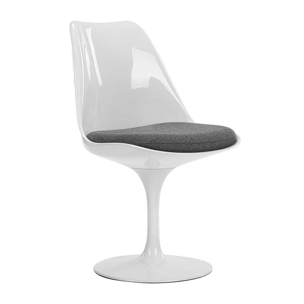 Petal Side Chair - Fiberglass Cashmere-Grey / Glossy Black - Final Sale