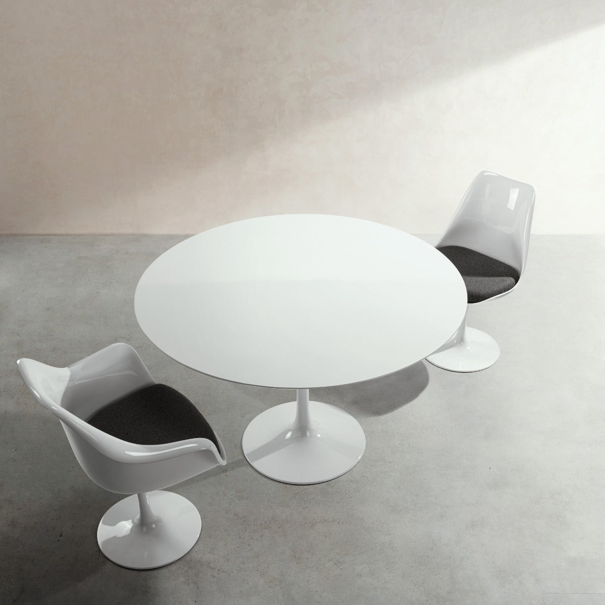 Petal Armchair - Fiberglass Cashmere-Grey / Glossy Black - Final Sale