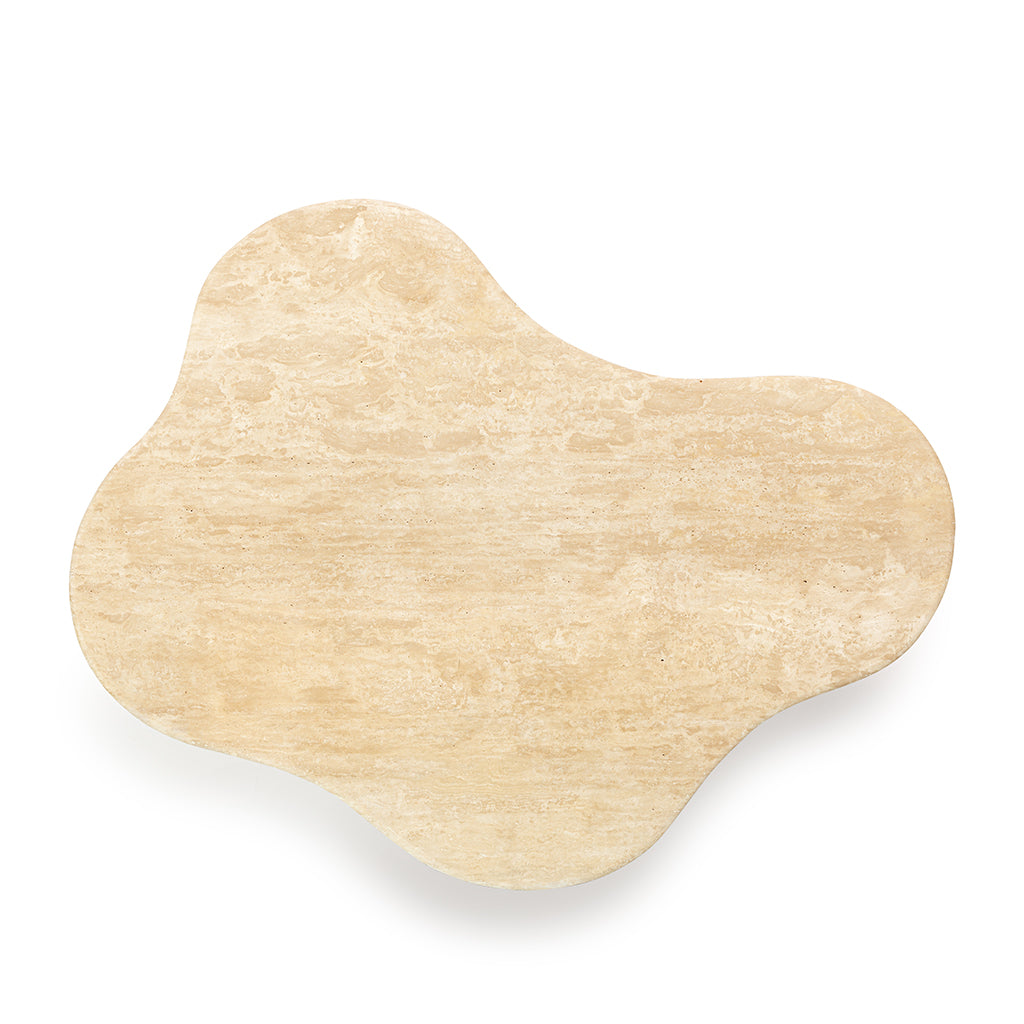 Elyse Freeform Stone Coffee Table with Tri Cylinder Base