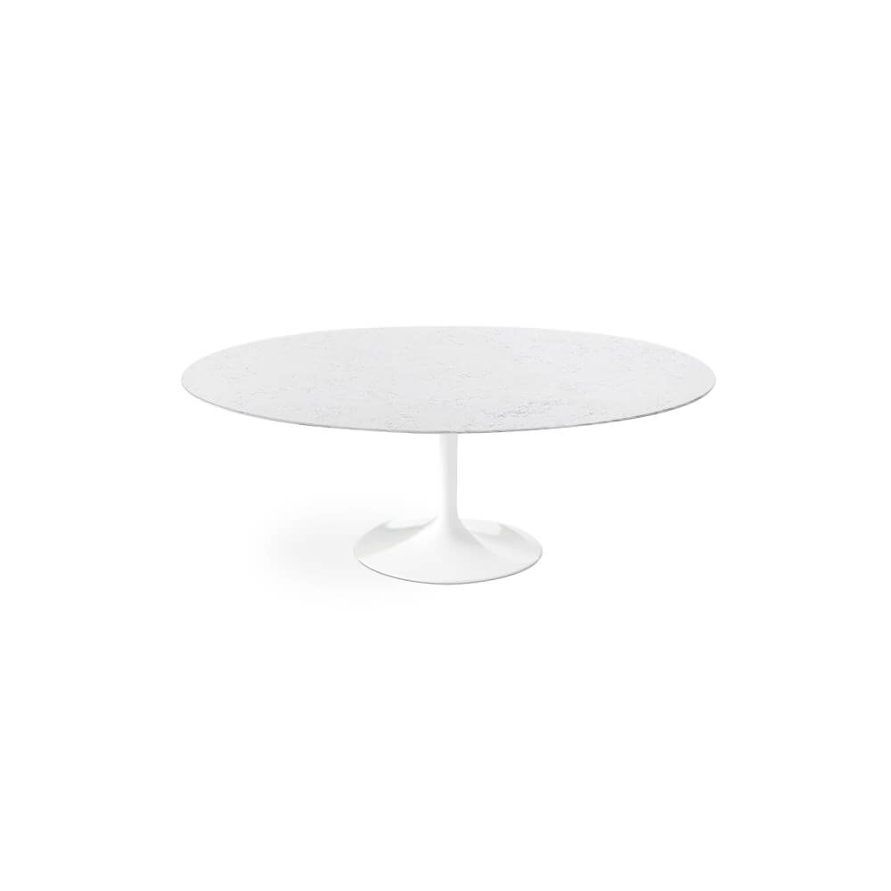 Bianca Neve Calacatta Quartz Tulip Dining Table - Oval