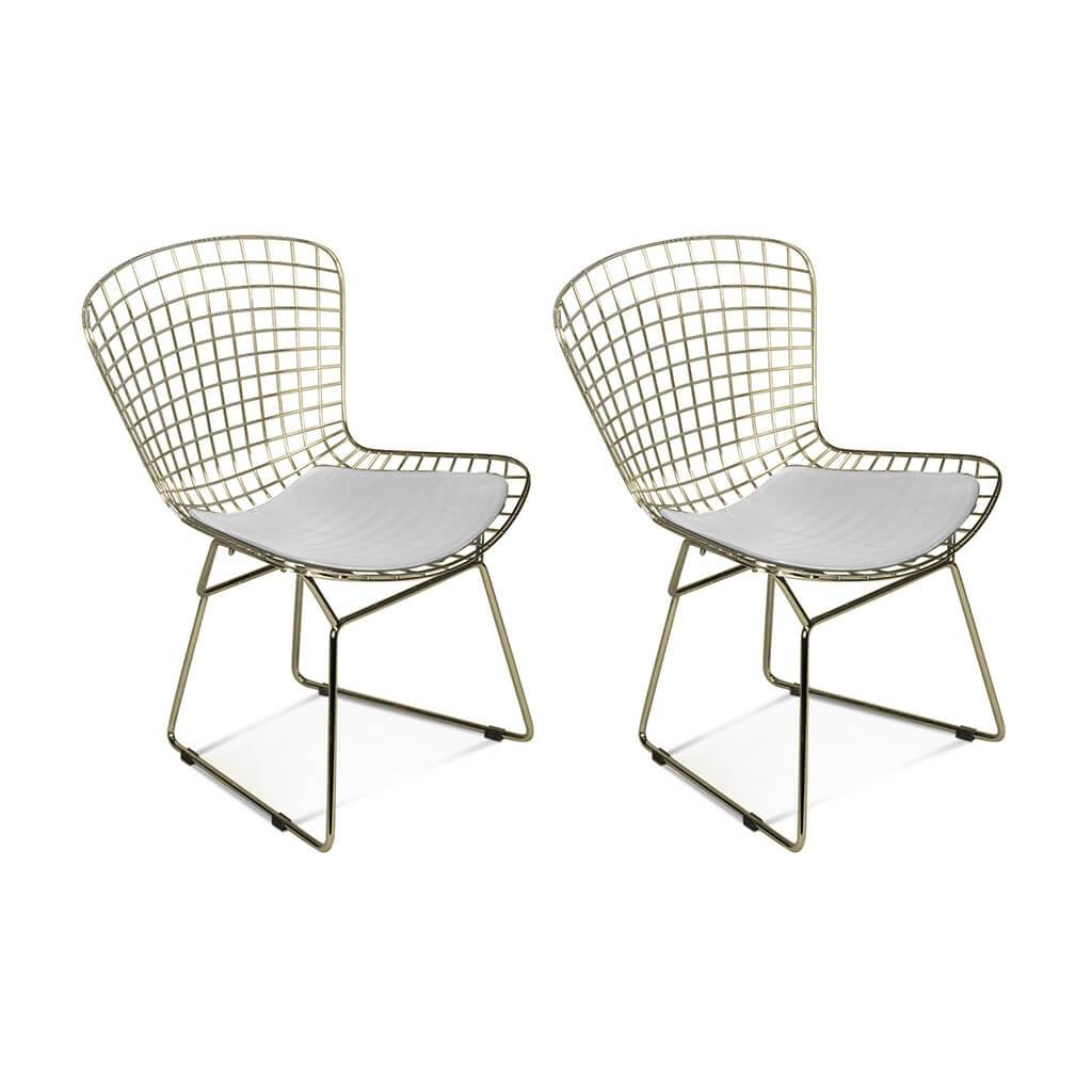 Set of Two Berlin Side Chairs Yellow Gold Frame - Final Sale