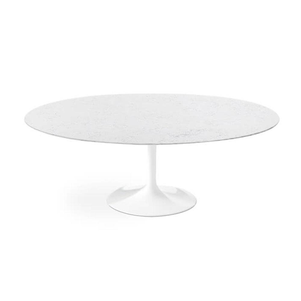Bianca Neve Calacatta Quartz Tulip Dining Table - Oval