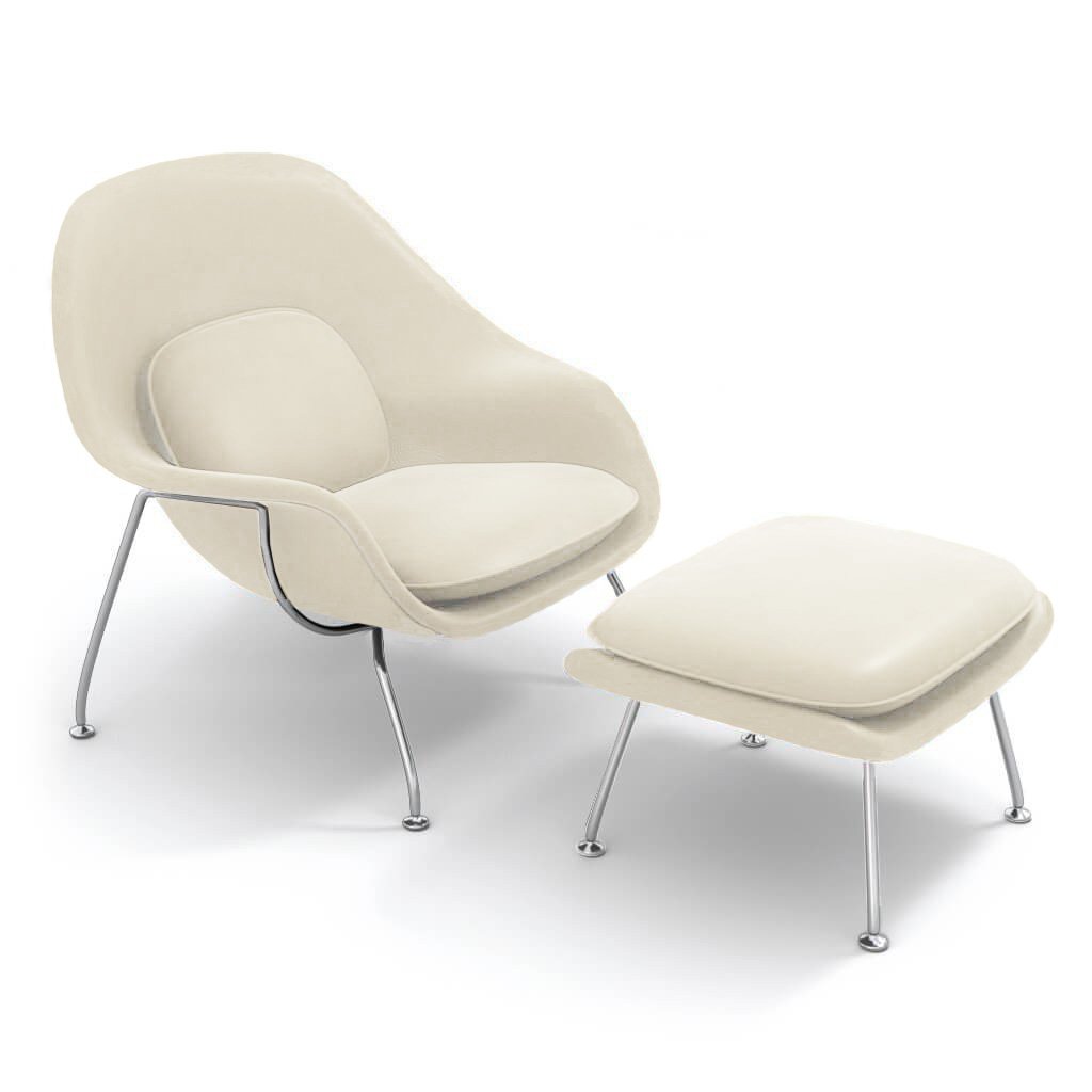 Womb Chair & Ottoman - Chrome Legs