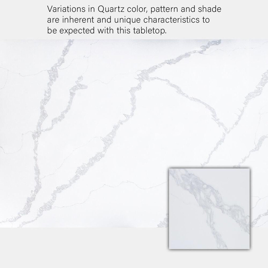 Carrara Nuvo Calacatta Quartz Petal Dining Table - Round - Final Sale