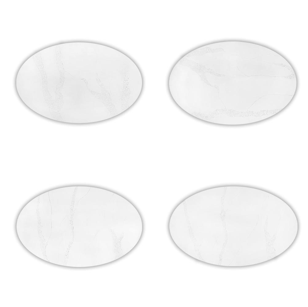 Carrara Nuvo Calacatta Quartz Tulip Dining Table - Oval