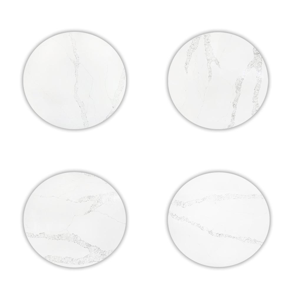 Carrara Nuvo Calacatta Quartz Petal Dining Table - Round - Final Sale