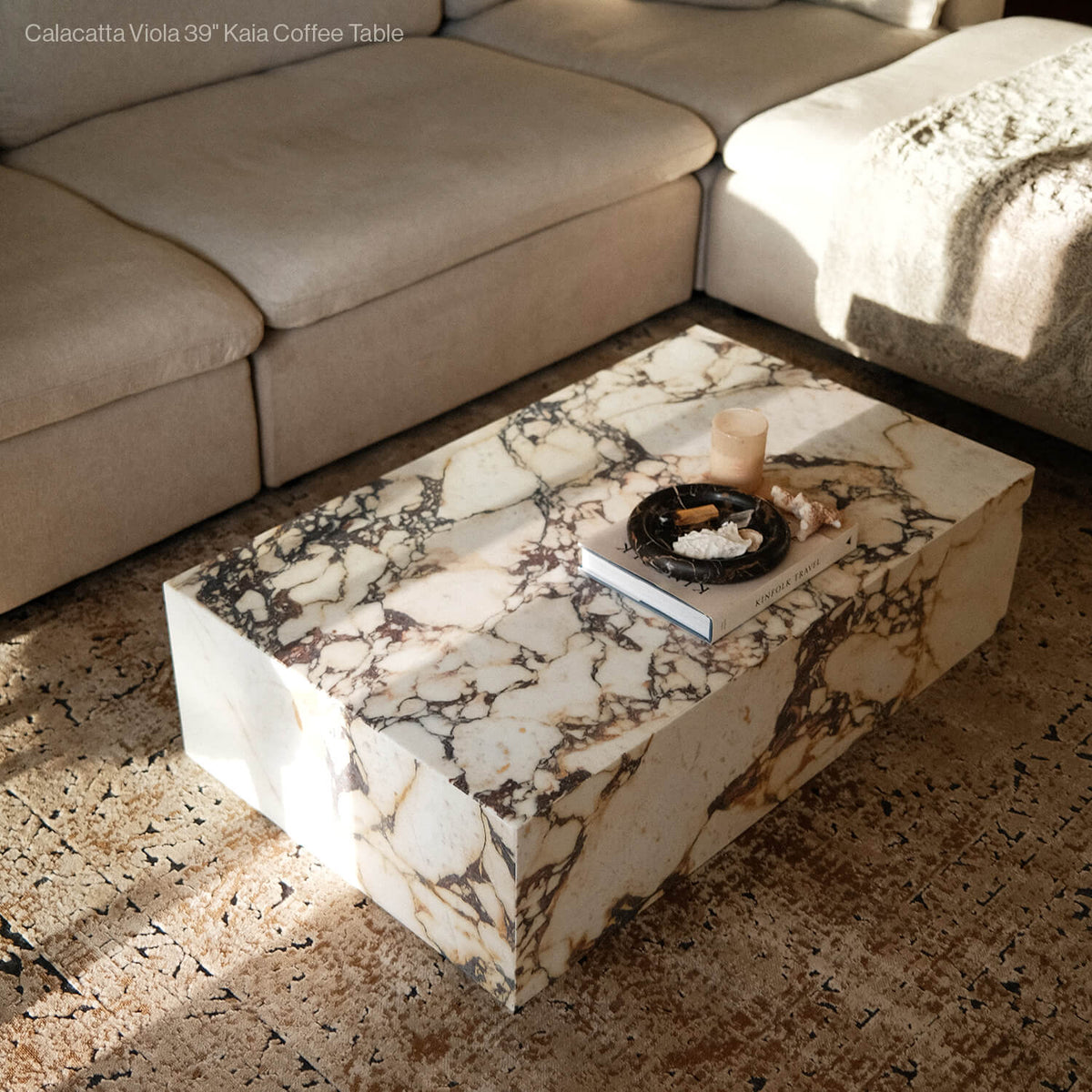 Kaia Marble Plinth Block Large Coffee Table