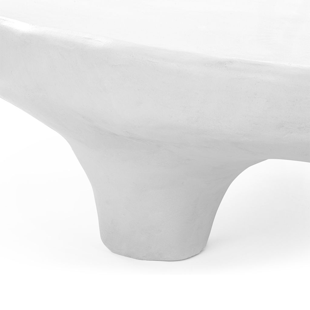 Isla Modern Organic Shaped Tripod Low Concrete Coffee Table