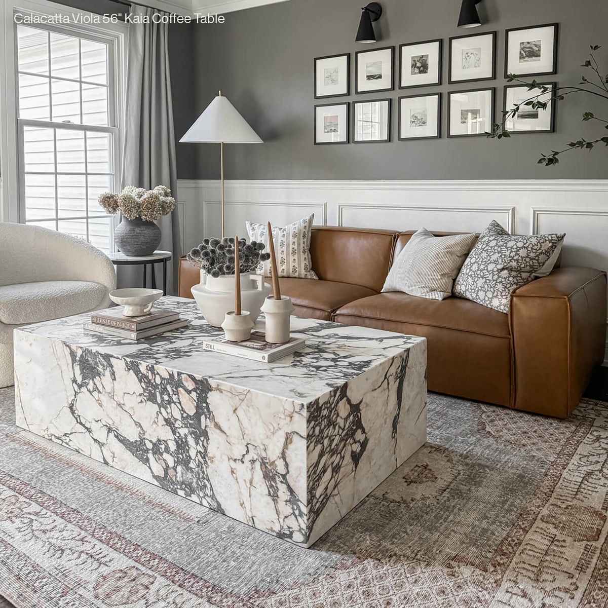 Kaia Marble Plinth Block Large Coffee Table