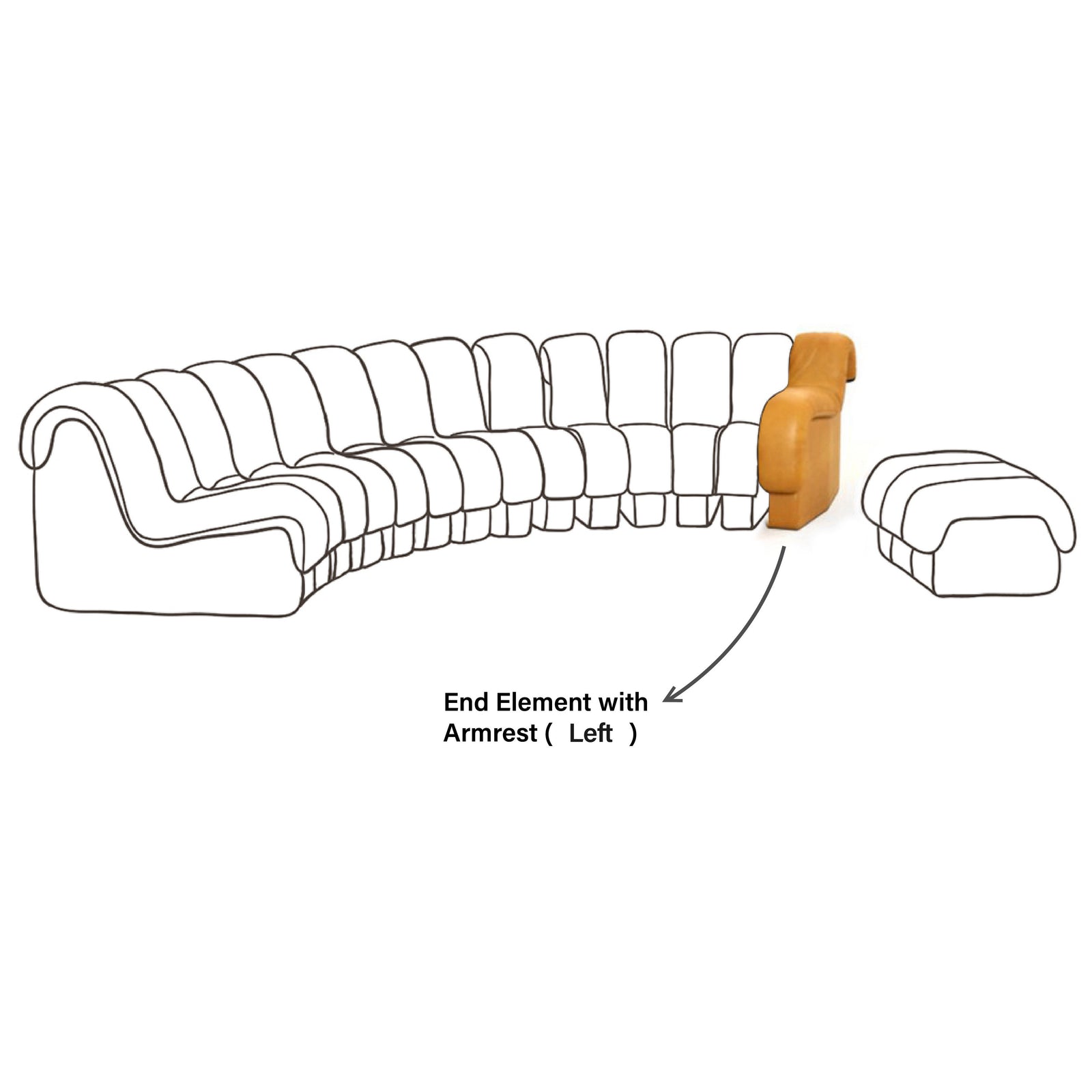 Serello Element with Armrest - Left