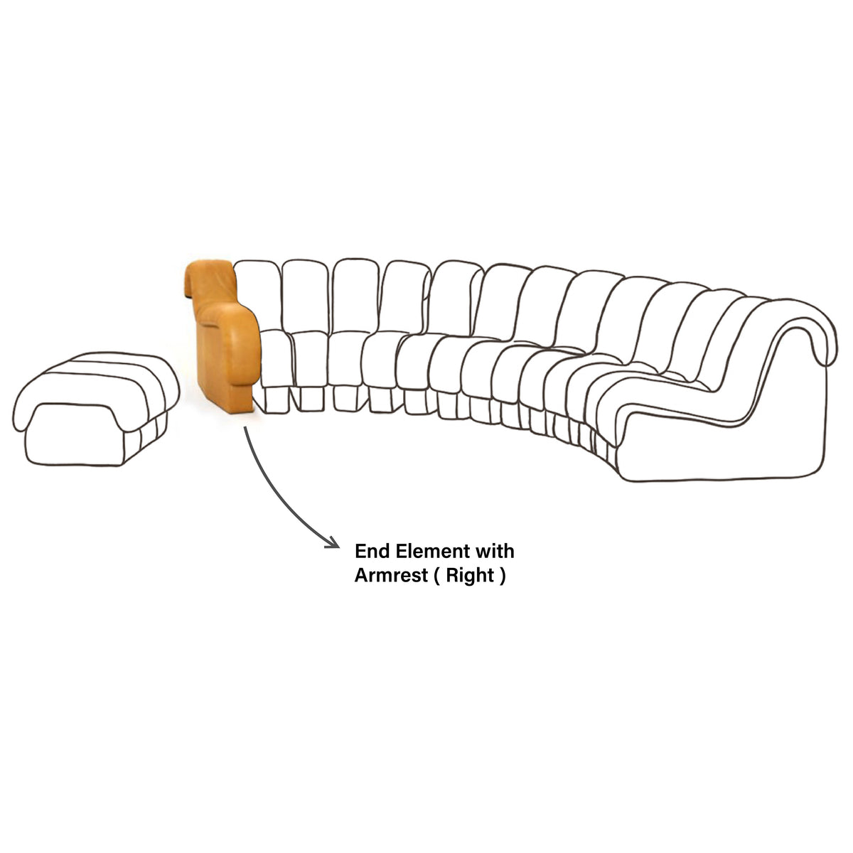Serello Element with Armrest - Left
