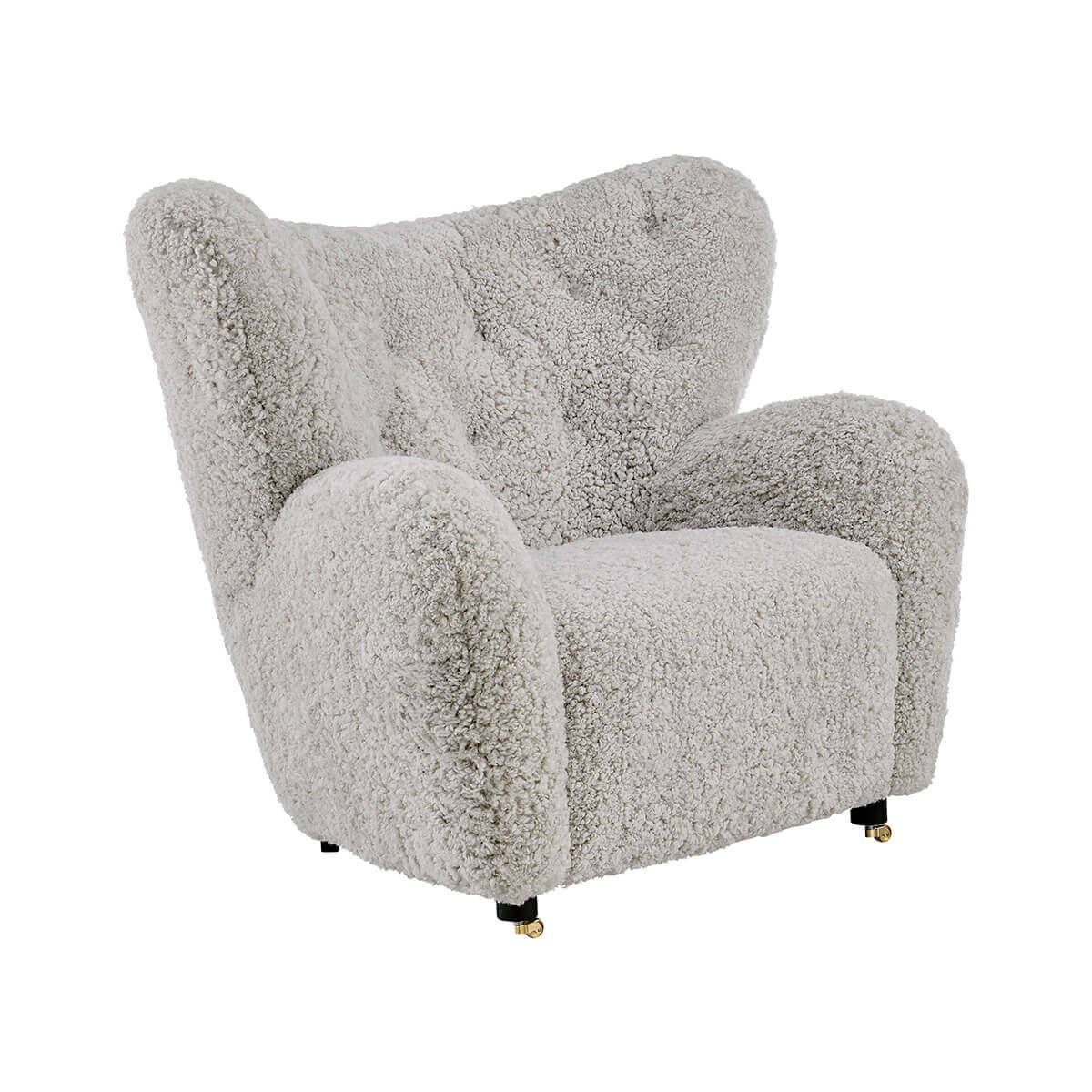 Flemming Lassen The Tired Man Lounge Chair & Footstool in Genuine Sheepskin