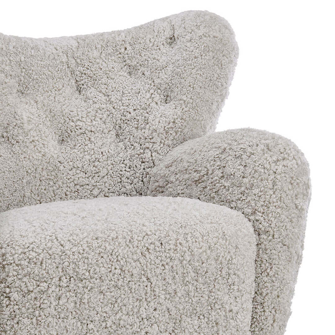Flemming Lassen The Tired Man Lounge Chair & Footstool in Genuine Sheepskin