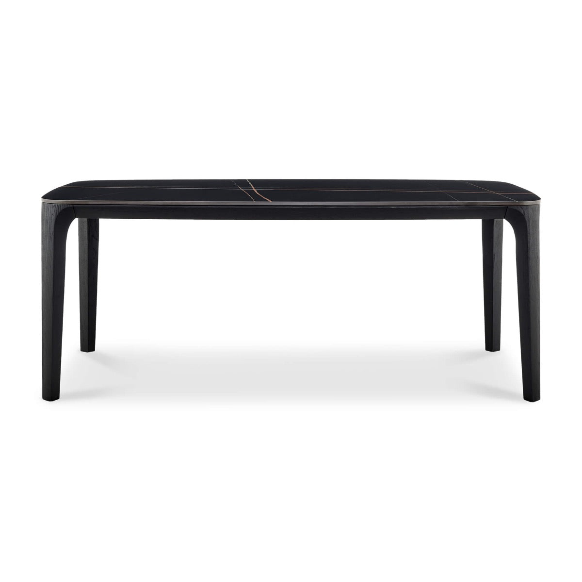 Myko Modern Rectangular Sintered Stone Dining Table - Black / 5.9ft