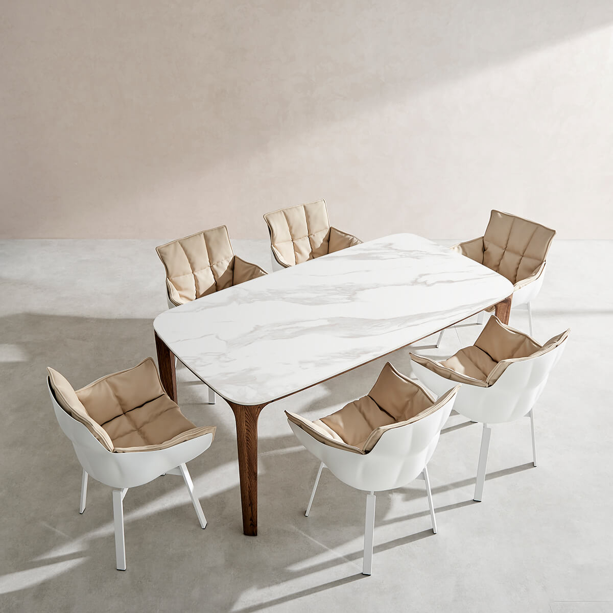 Myko Modern Rectangular Ceramic Dining Table 