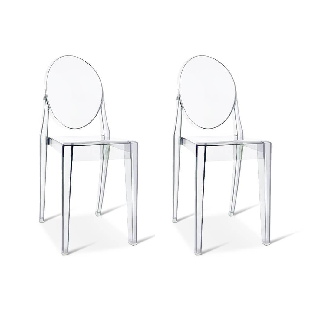 Set of Two Ghost Side Chairs Victoria - Eternity Modern