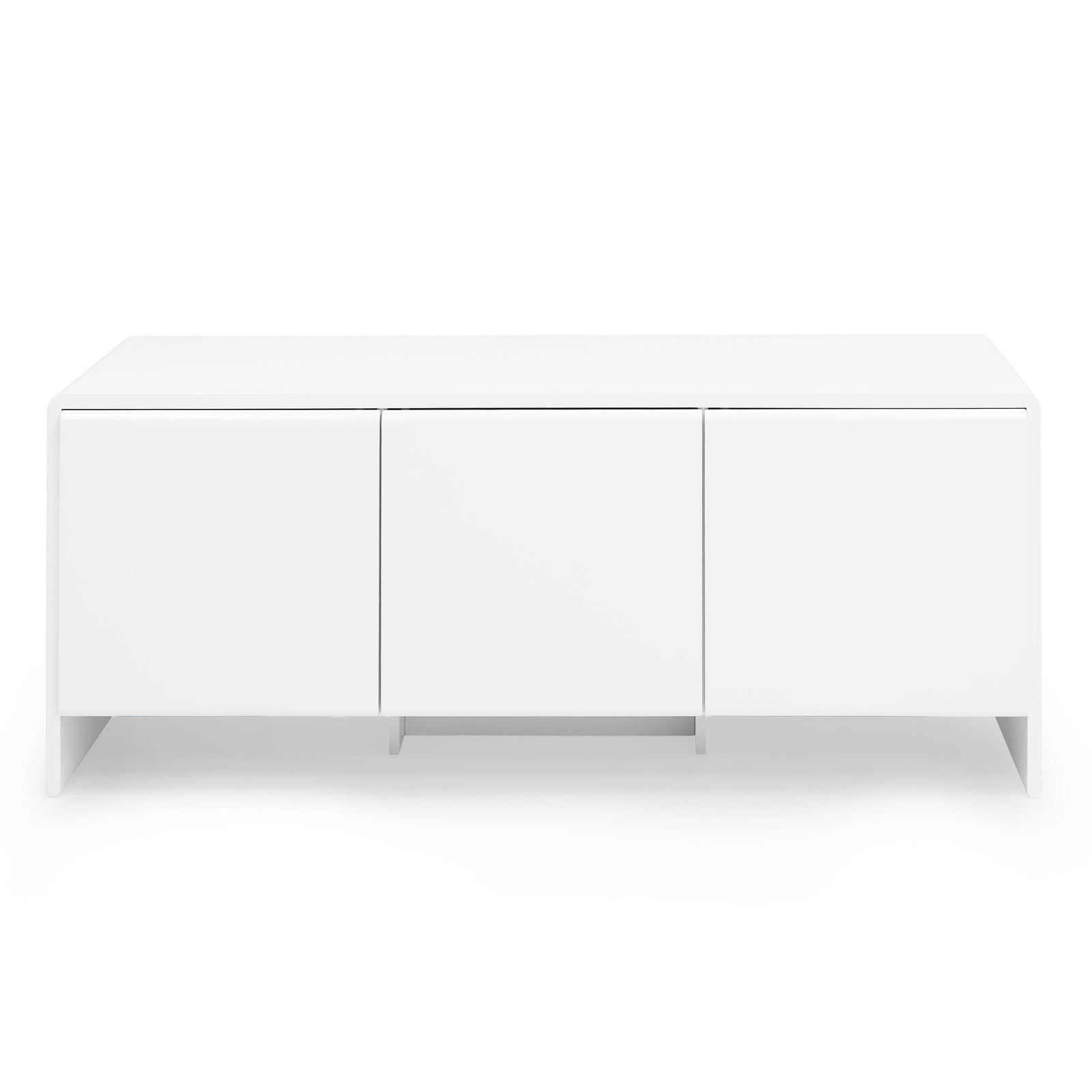 Magnolia Contemporary Italian Curved Matte 3-Door Sideboard