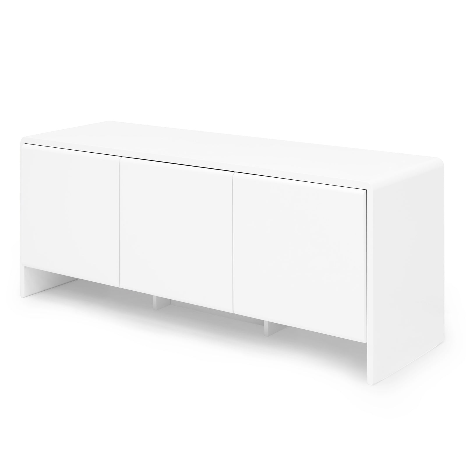 Magnolia Contemporary Italian Curved Matte 3-Door Sideboard