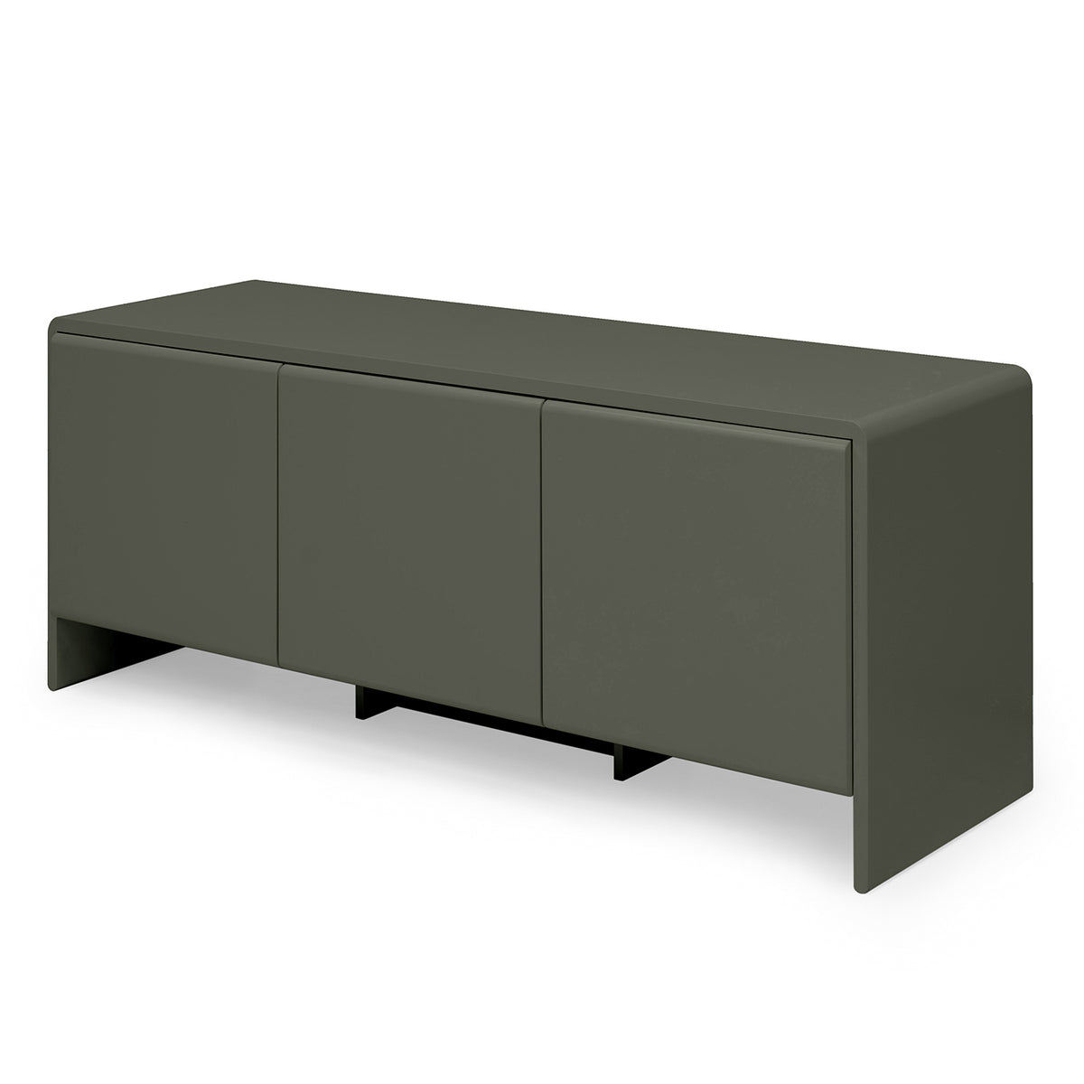 Magnolia Contemporary Italian Curved Matte 3-Door Sideboard / Beetle - Final Sale