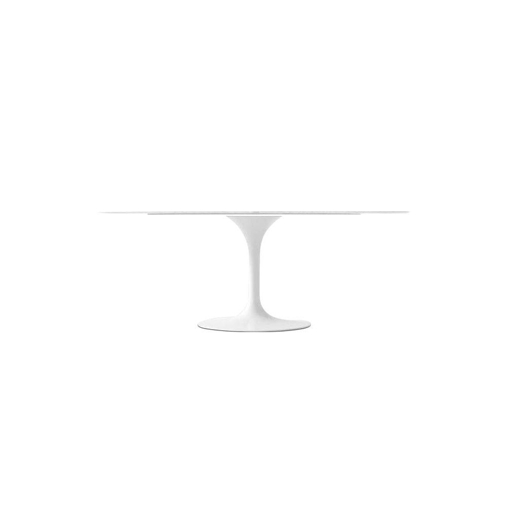 Carrara Nuvo Calacatta Quartz Tulip Dining Table - Oval