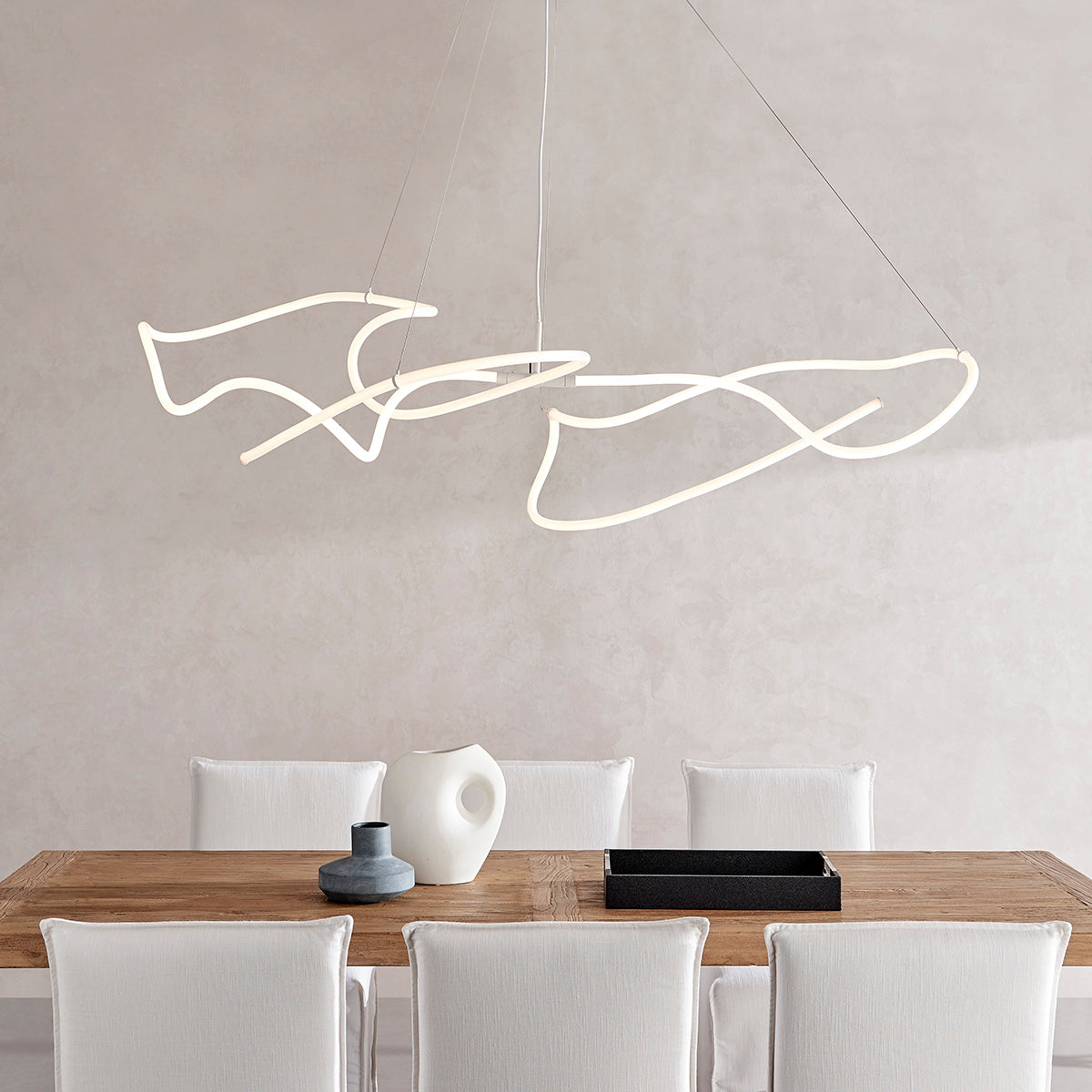 Sculptural Modern Freeform Ghost Chandelier