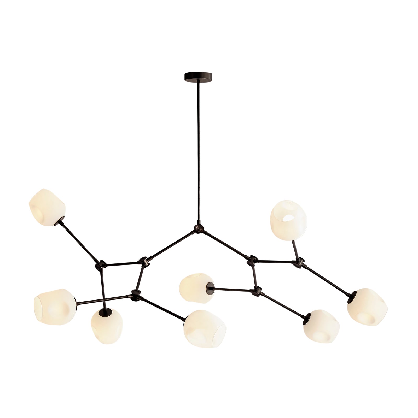 Sculptural Industrial Modern Drop Chandelier