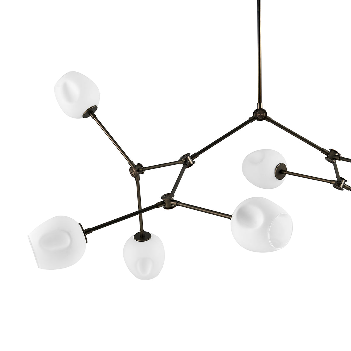 Sculptural Industrial Modern Drop Chandelier