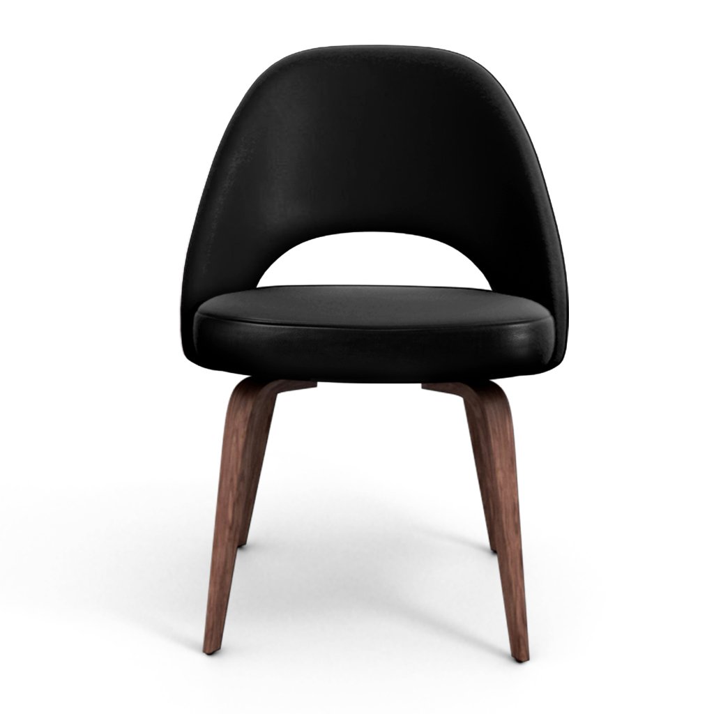 Savarin Executive Leather Side Chair - Wood Legs